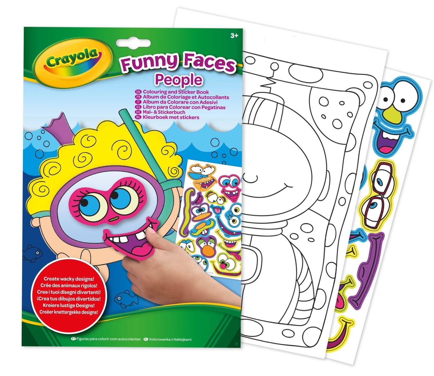 Crayola Funny Faces Color and sticker book - Things4Kidz