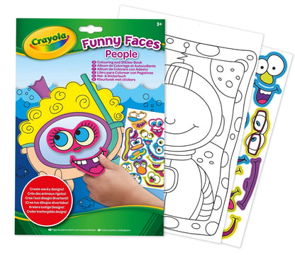 Crayola Funny Faces Color and sticker book - Things4Kidz