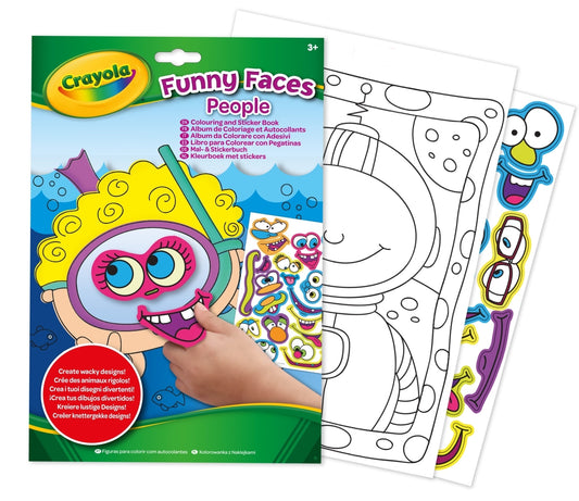Crayola Funny Faces Color and sticker book - Things4Kidz