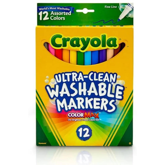 Crayola - 12 Ultra Clean Washable Classic Broad Line Markers - Things4Kidz